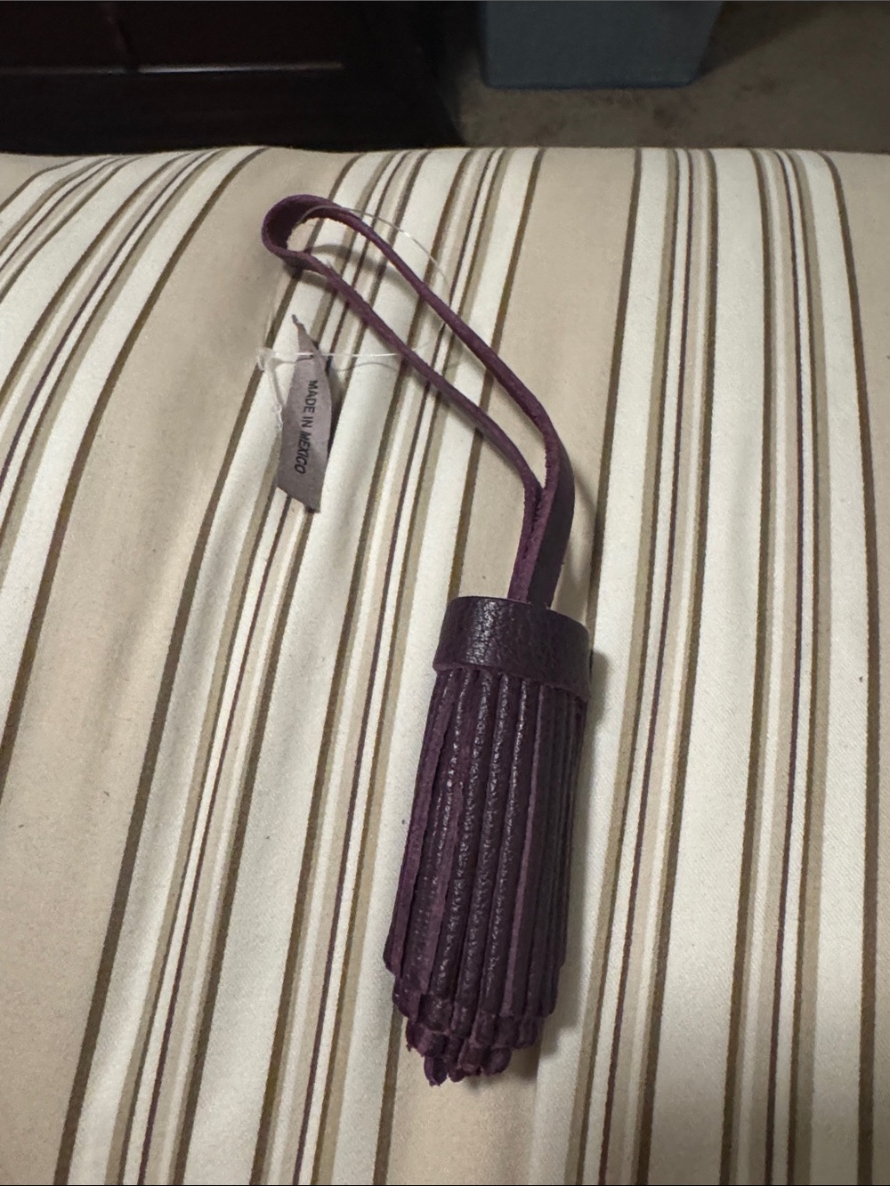 Portland Leather Pom tassel - plum